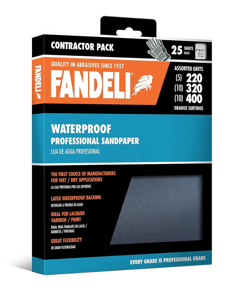 Fandeli | Waterproof Sandpaper | for Car Polishing, Wooden Furniture Sanding and Metal Sanding | Water Resistant (Assorted Grits (220, 320, 400)) - Image 2